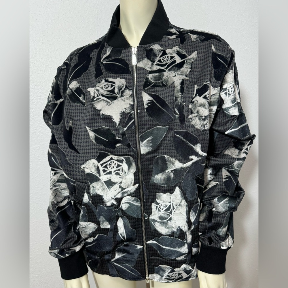 EUC Dior x Alex Foxton Houndstooth Floral Bomber Jacket